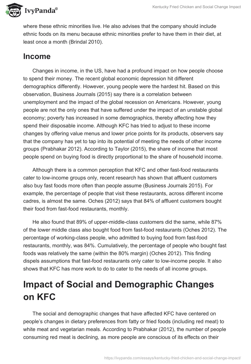 Kentucky Fried Chicken and Social Change Impact. Page 5
