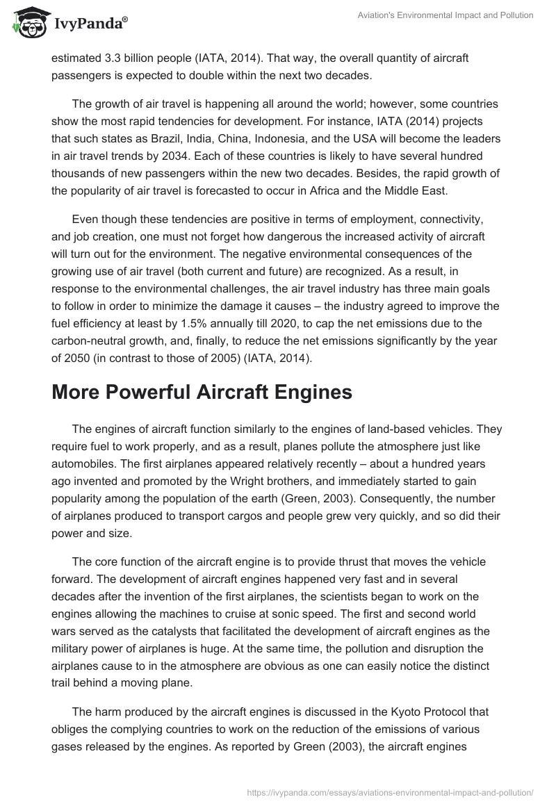 Aviation's Environmental Impact and Pollution. Page 2