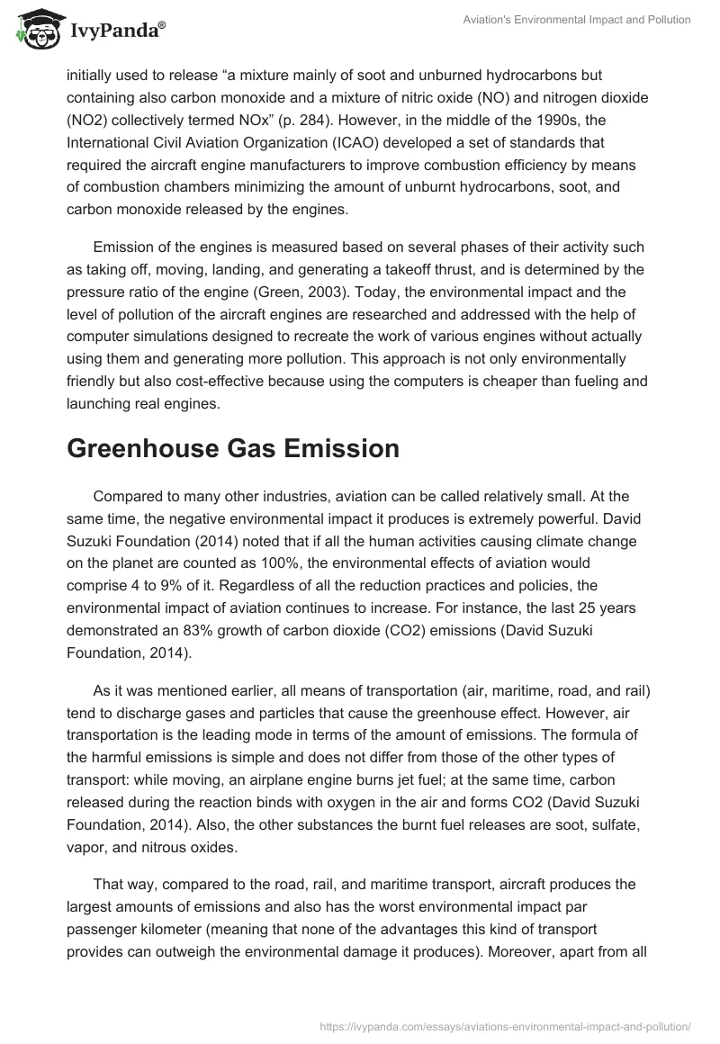Aviation's Environmental Impact and Pollution. Page 3