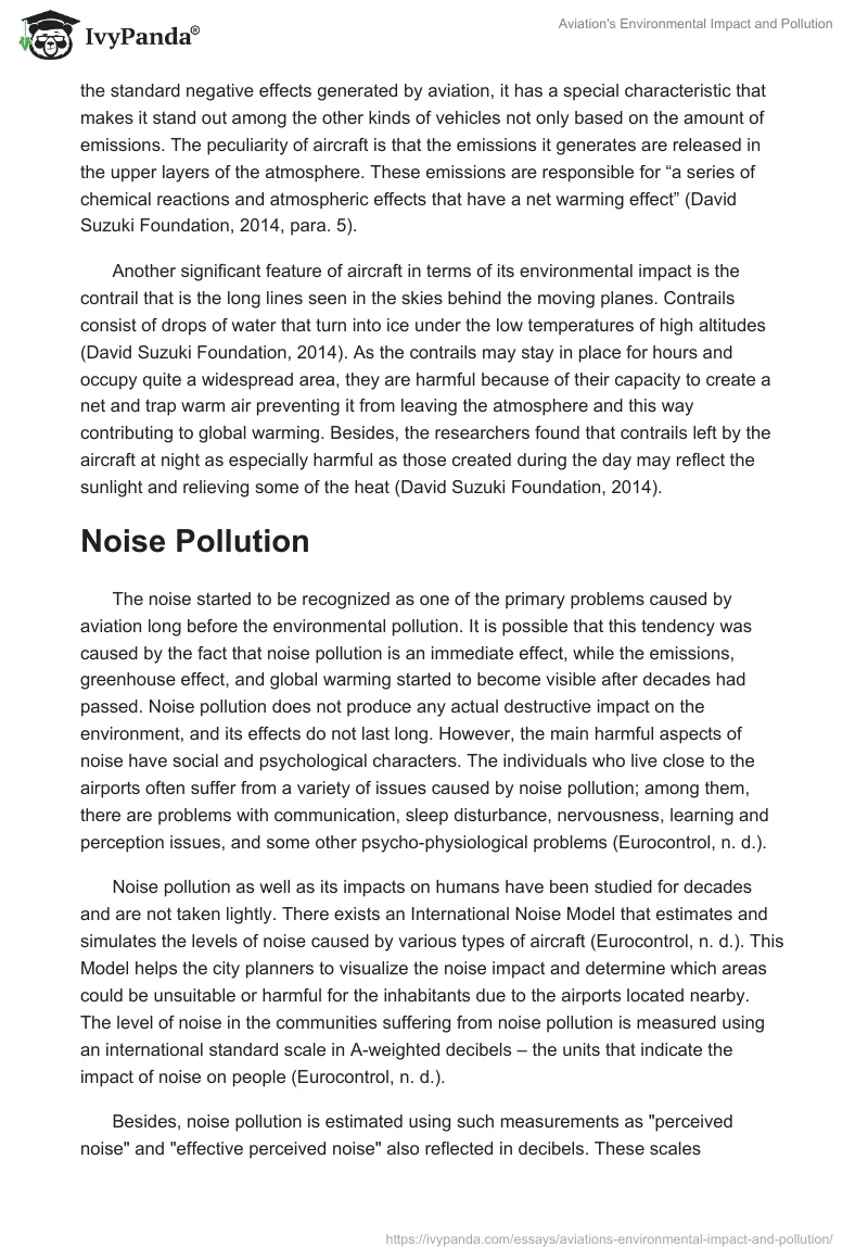 Aviation's Environmental Impact and Pollution. Page 4