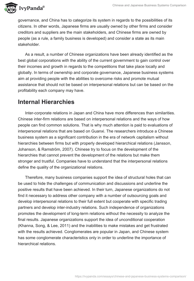 Chinese and Japanese Business Systems Comparison. Page 5