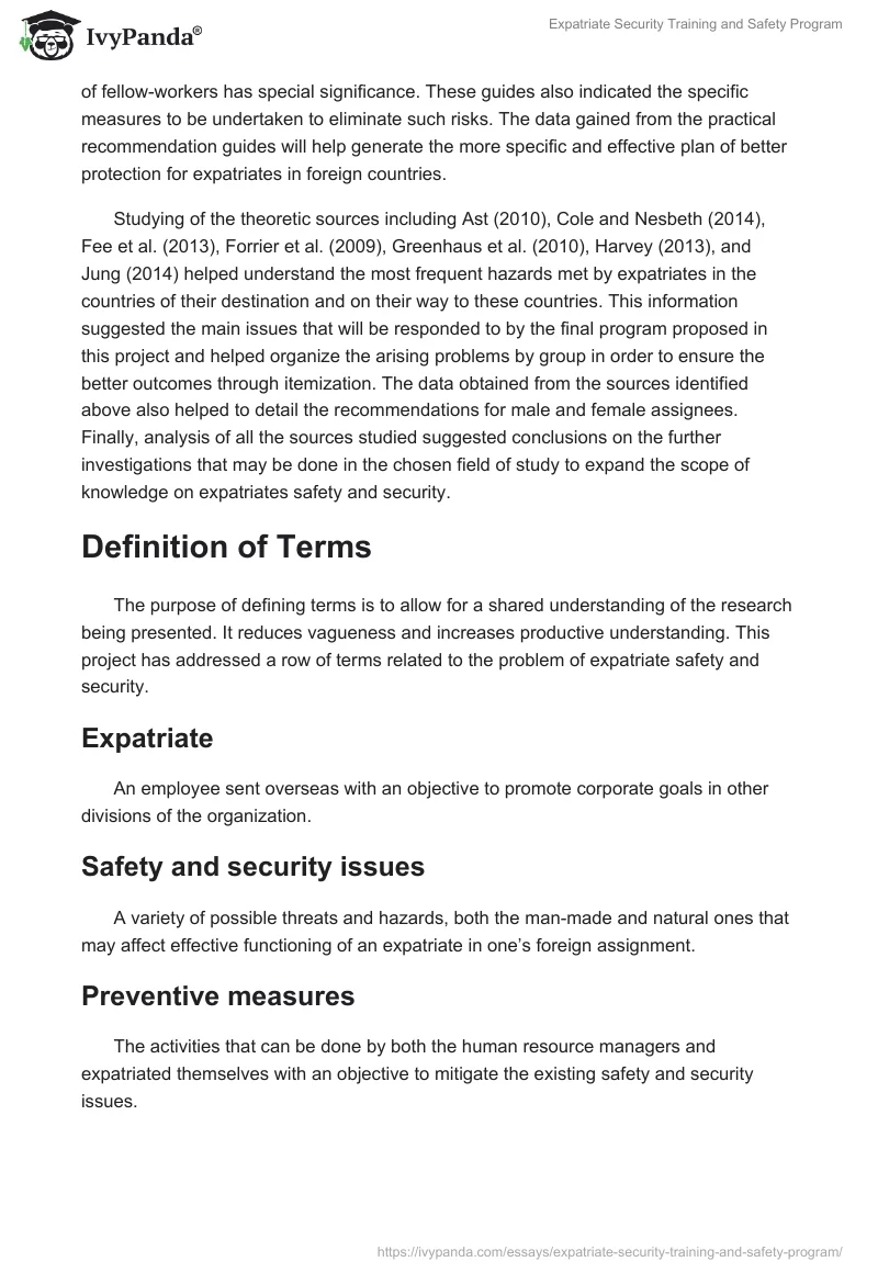 Expatriate Security Training and Safety Program. Page 4