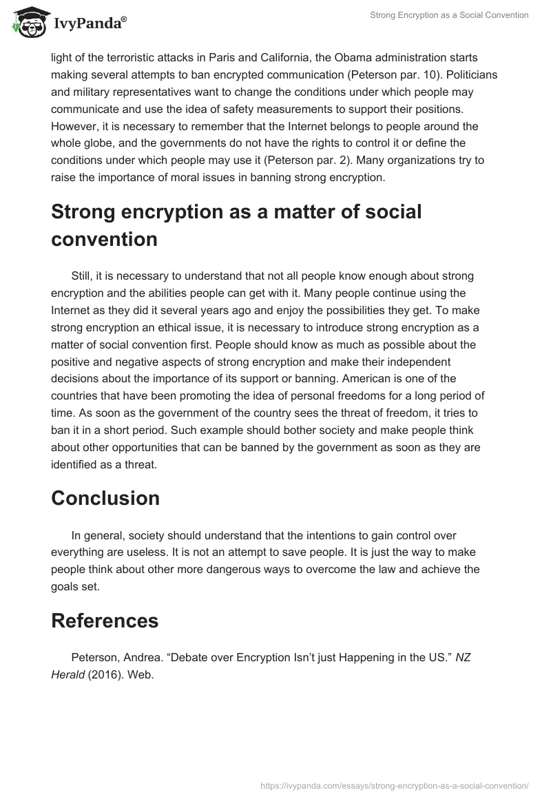 Strong Encryption as a Social Convention. Page 2