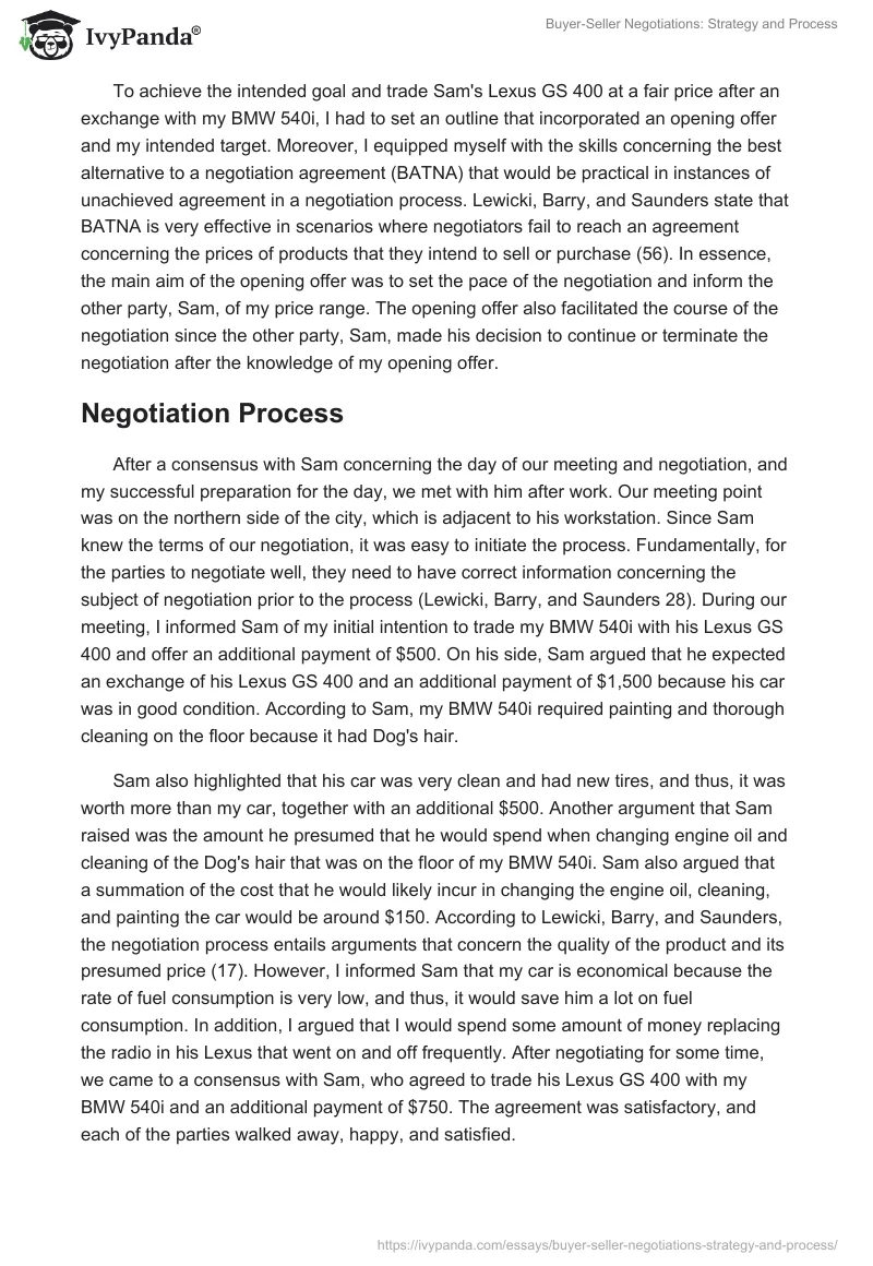 Buyer-Seller Negotiations: Strategy and Process. Page 3