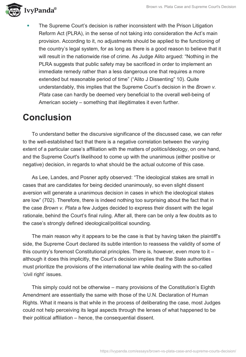 Brown vs. Plata Case and Supreme Court's Decision. Page 3