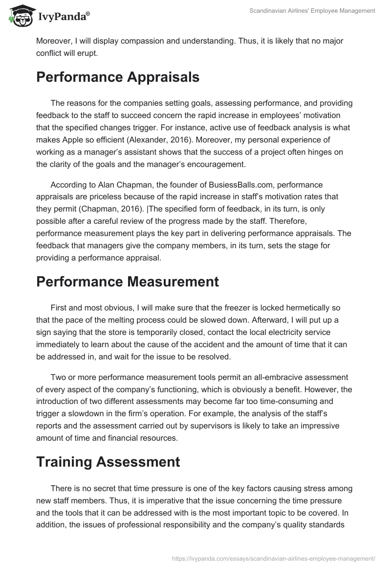 Scandinavian Airlines' Employee Management. Page 2