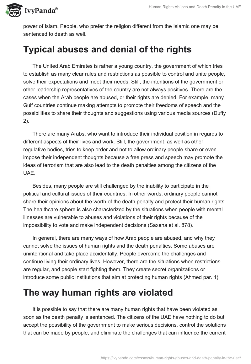 Human Rights Abuses and Death Penalty in the UAE. Page 2