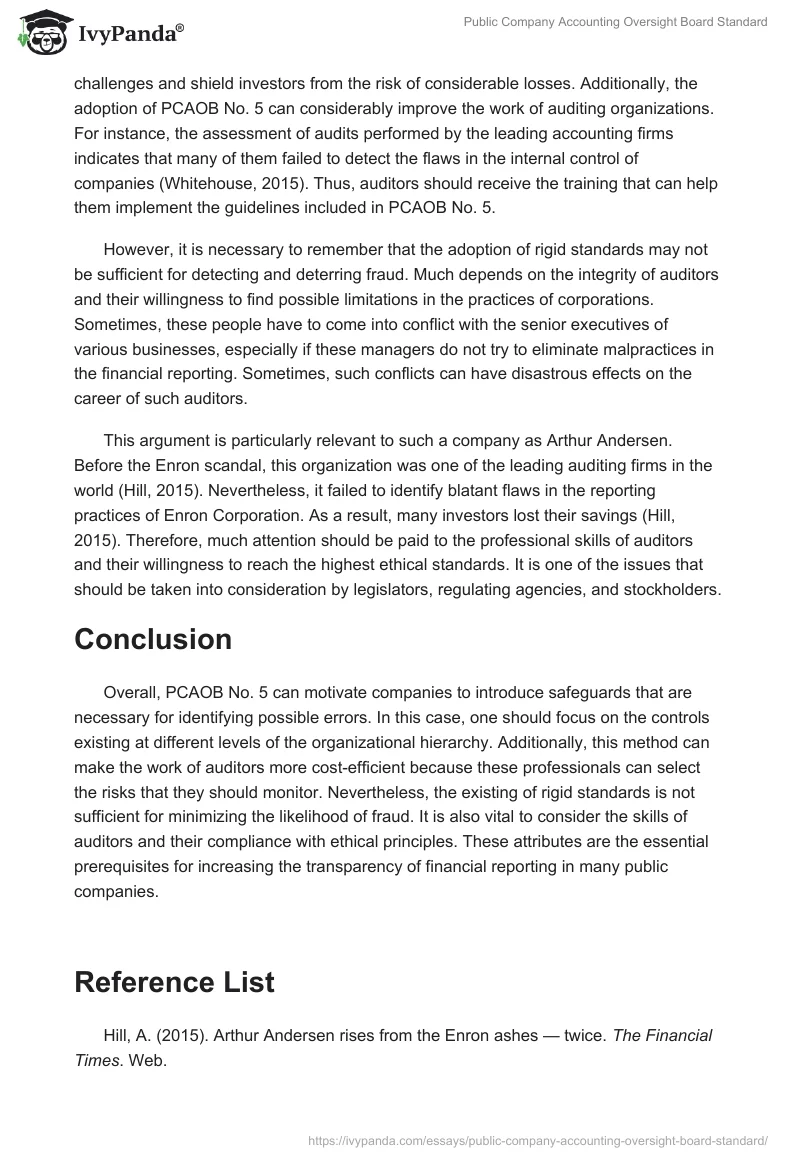 Public Company Accounting Oversight Board Standard. Page 3