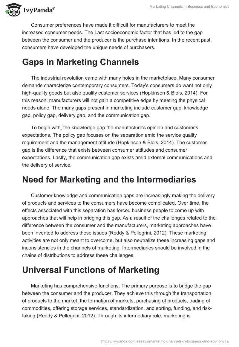 Marketing Channels in Business and Economics. Page 3