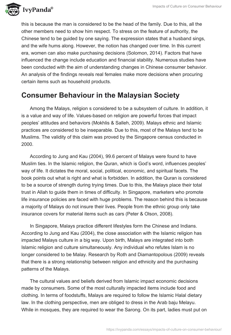 Impacts of Culture on Consumer Behaviour. Page 5