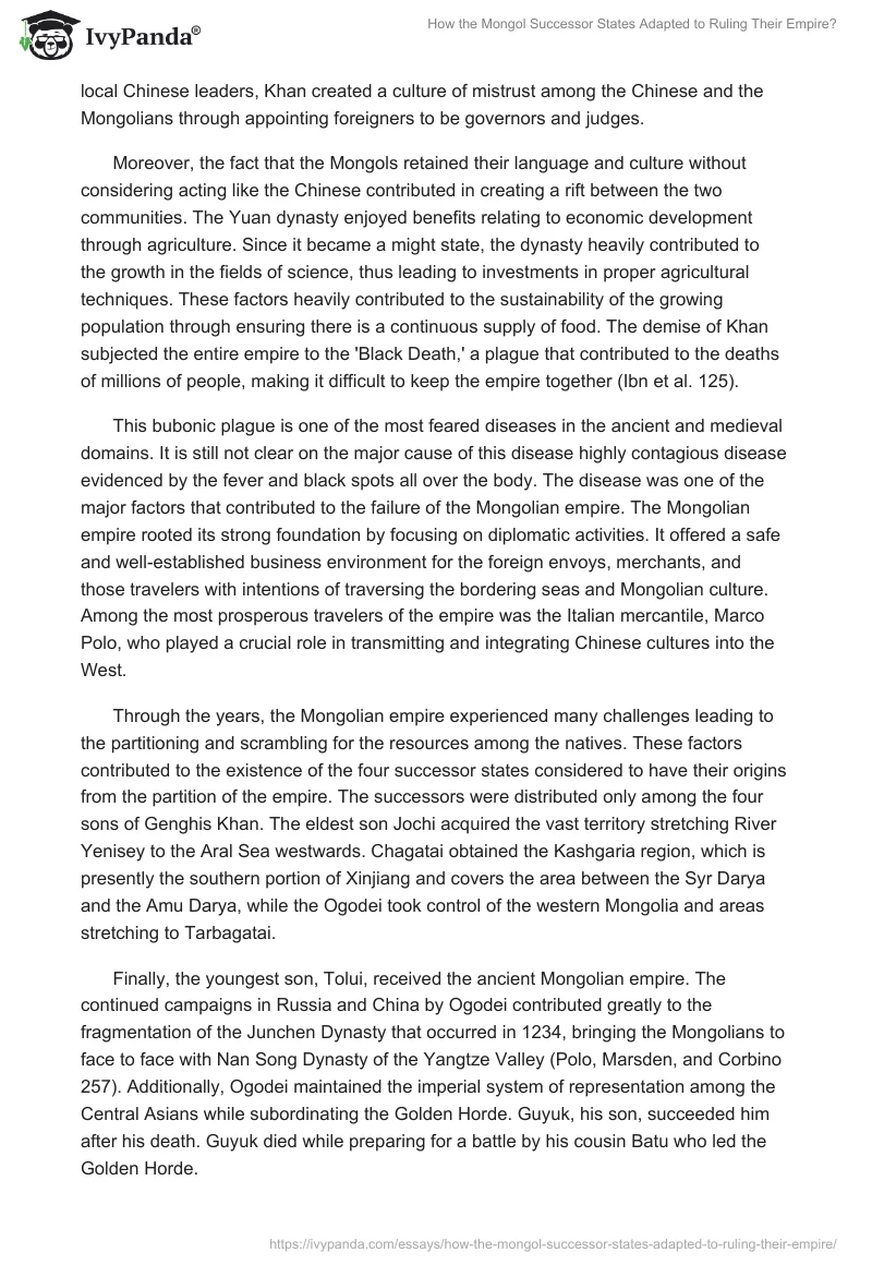 How the Mongol Successor States Adapted to Ruling Their Empire?. Page 3