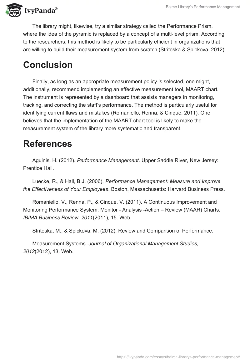 Balme Library's Performance Management. Page 3