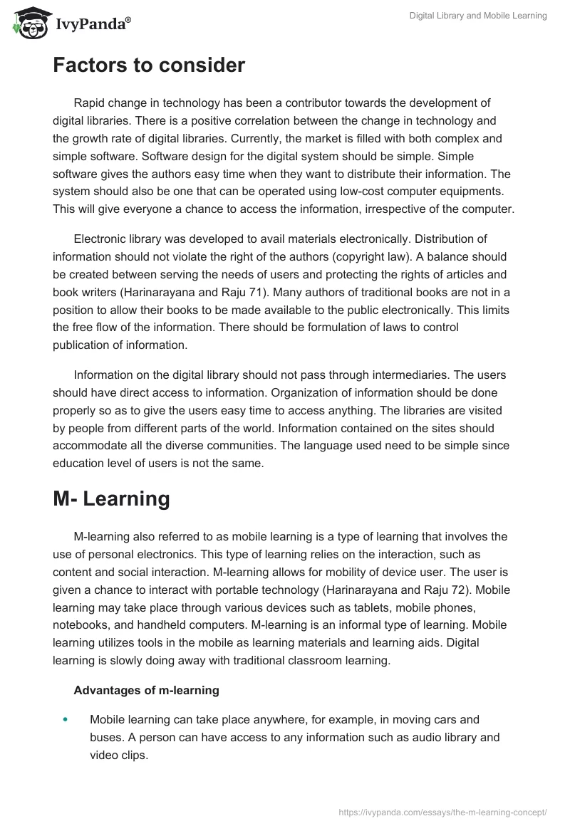 Digital Library and Mobile Learning. Page 2
