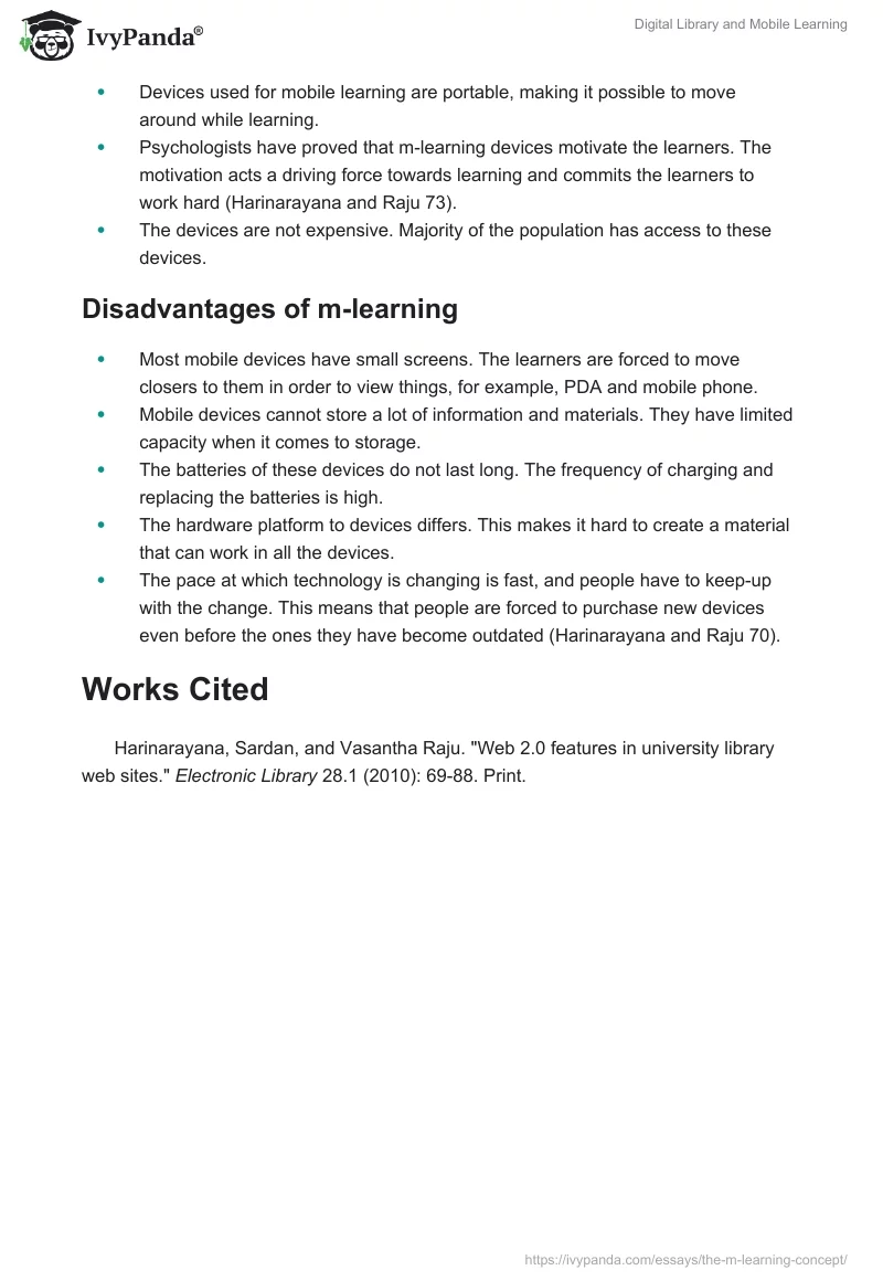 Digital Library and Mobile Learning. Page 3