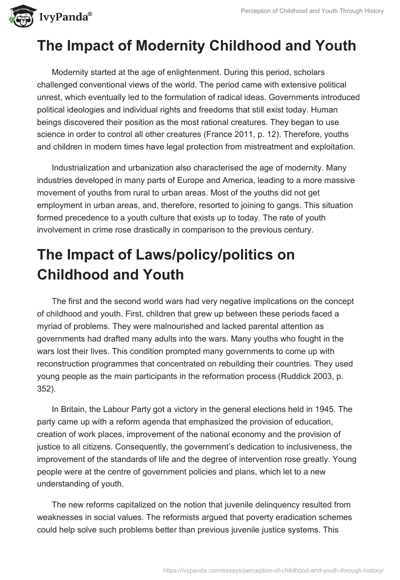 Perception of Childhood and Youth Through History. Page 4