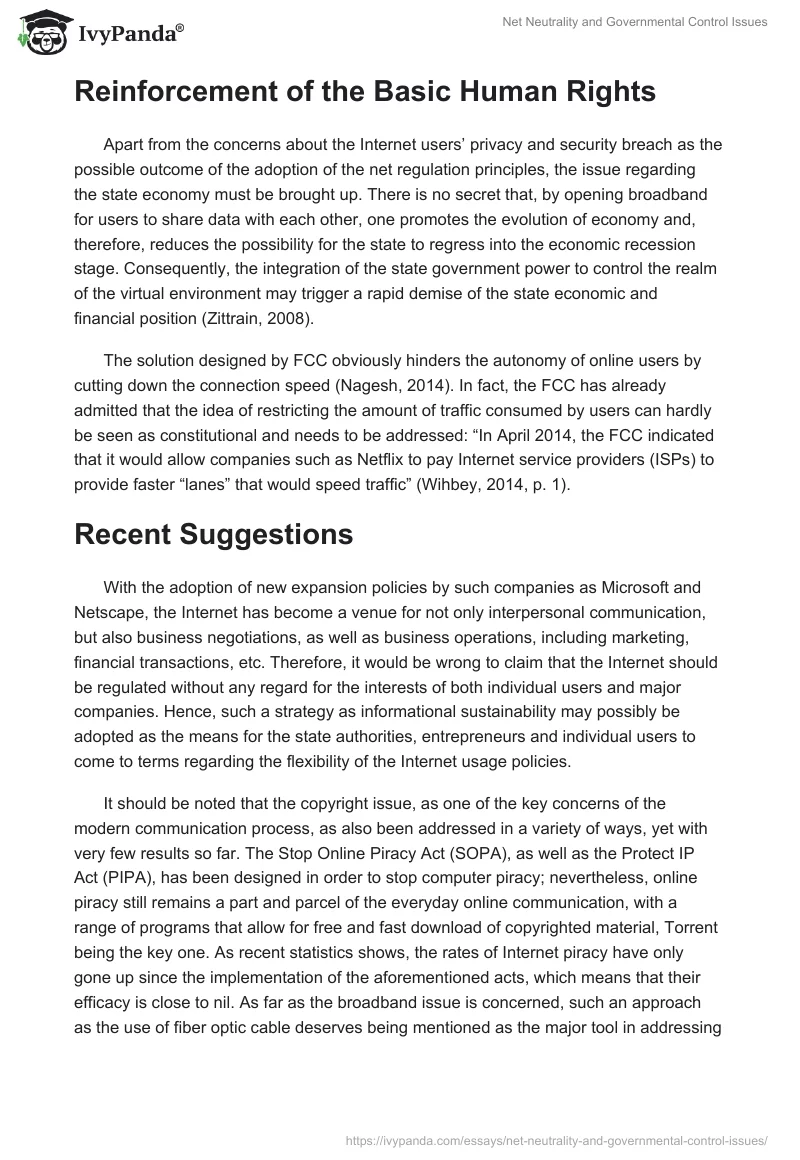 Net Neutrality and Governmental Control Issues. Page 2