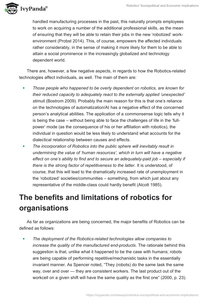 Robotics' Sociopolitical and Economic Implications. Page 2