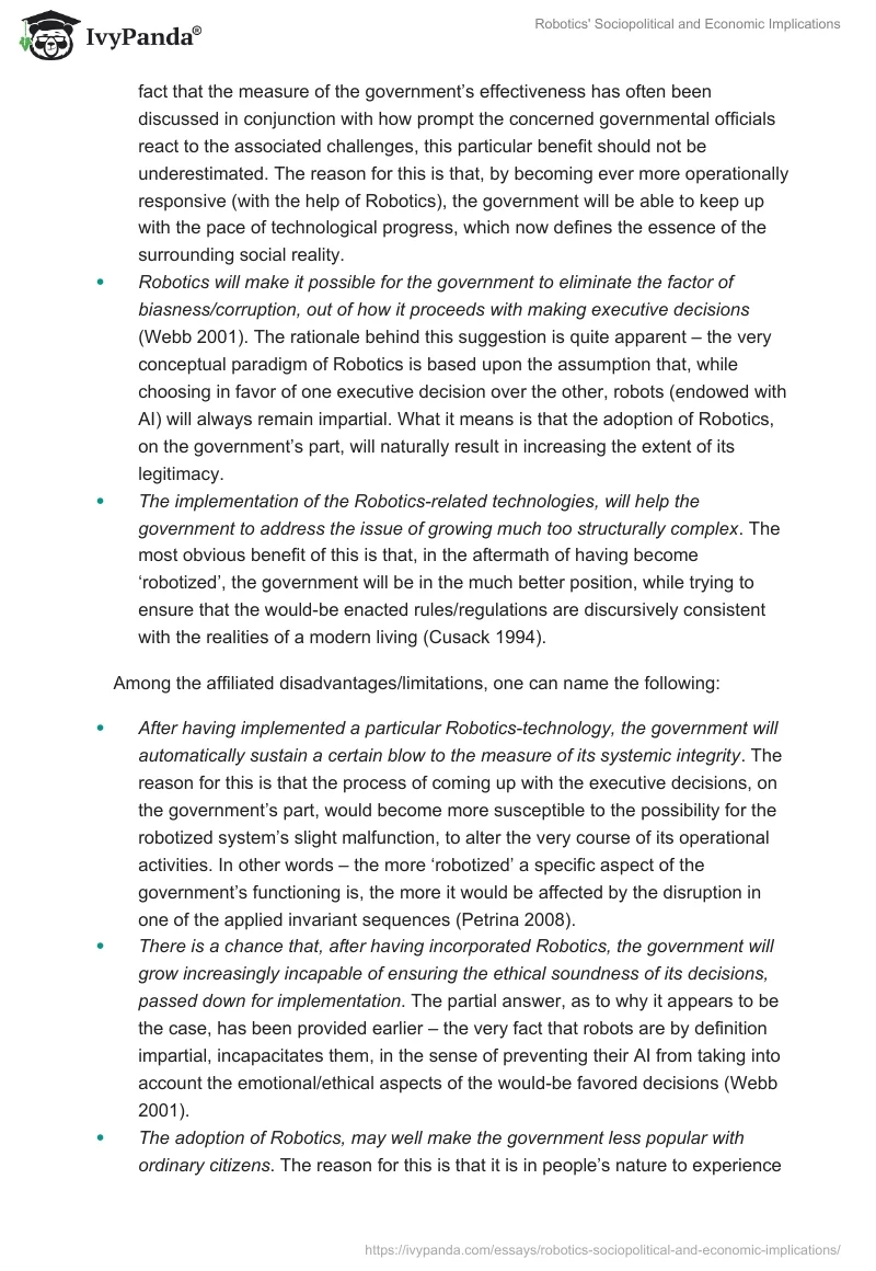 Robotics' Sociopolitical and Economic Implications. Page 4