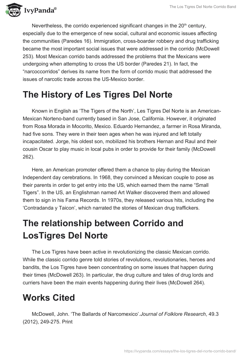 "The Los Tigres Del Norte" Corrido Band. Page 2