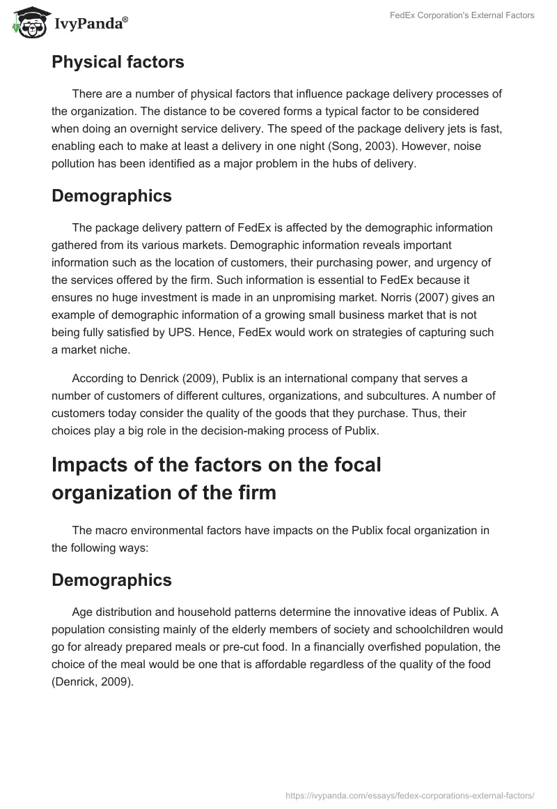 FedEx Corporation's External Factors. Page 3
