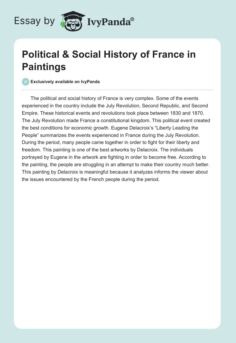 Political & Social History of France in Paintings. Page 1