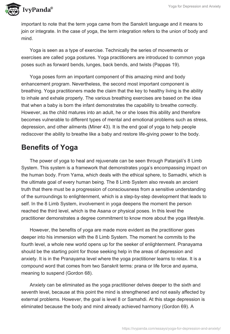 Yoga for Depression and Anxiety. Page 2