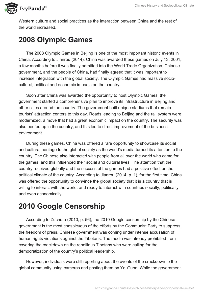 Chinese History and Sociopolitical Climate. Page 3