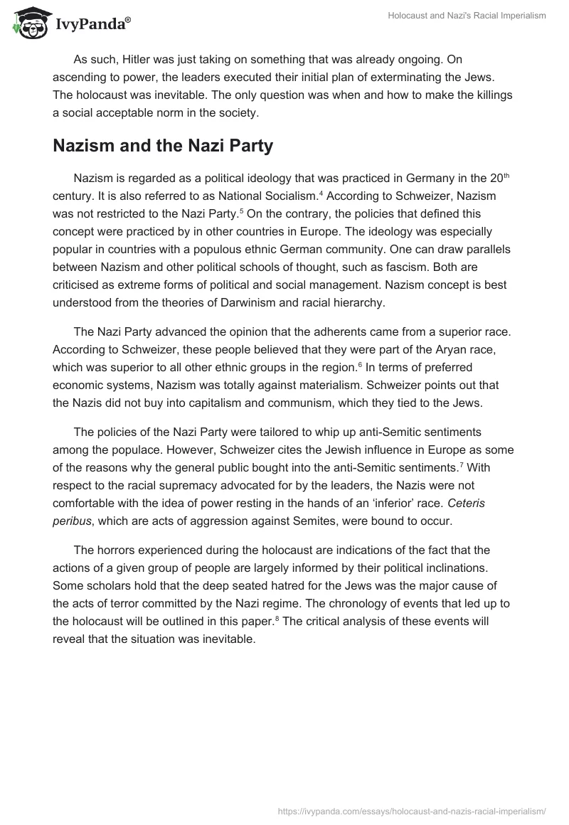 Holocaust and Nazi's Racial Imperialism. Page 2