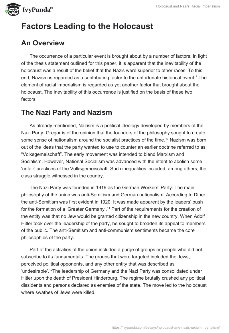 Holocaust and Nazi's Racial Imperialism. Page 3