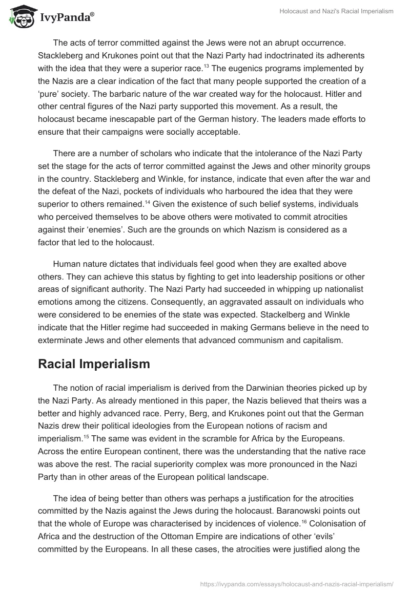 Holocaust and Nazi's Racial Imperialism. Page 4