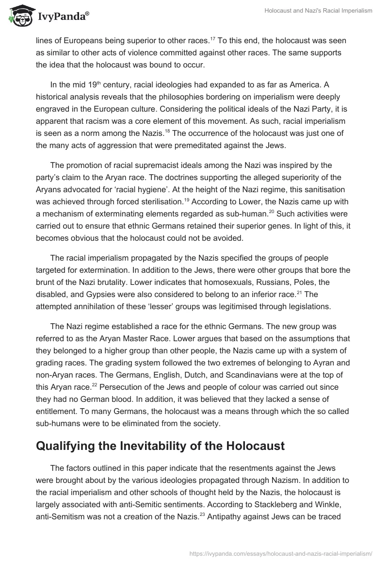 Holocaust and Nazi's Racial Imperialism. Page 5