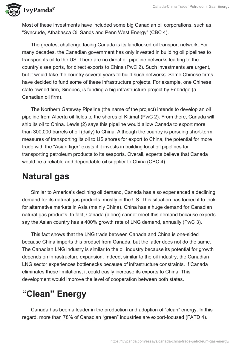 Canada-China Trade: Petroleum, Gas, Energy. Page 2