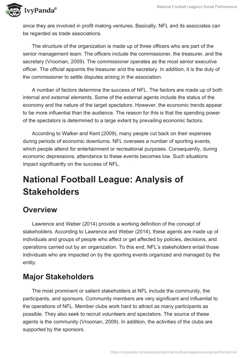 National Football League's Social Performance. Page 2