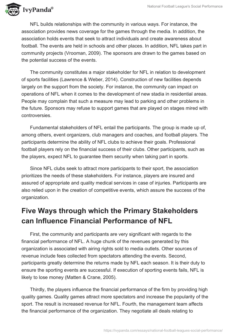 National Football League's Social Performance. Page 3