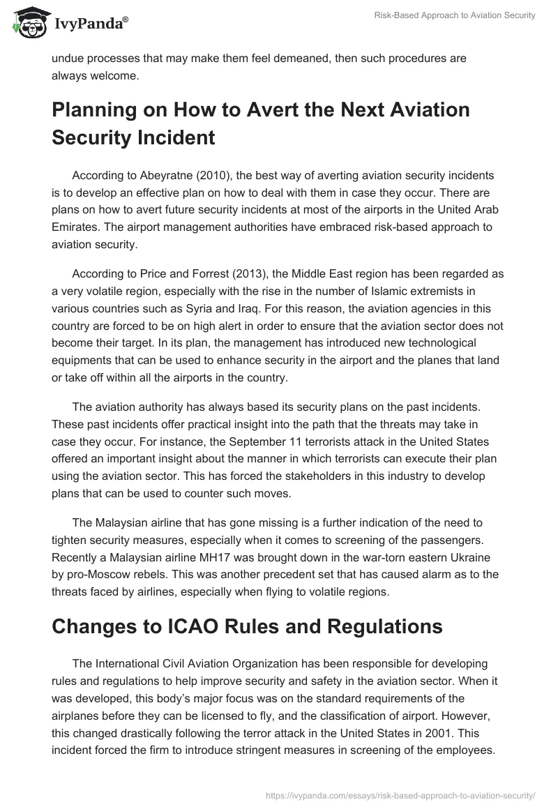 Risk-Based Approach to Aviation Security. Page 4