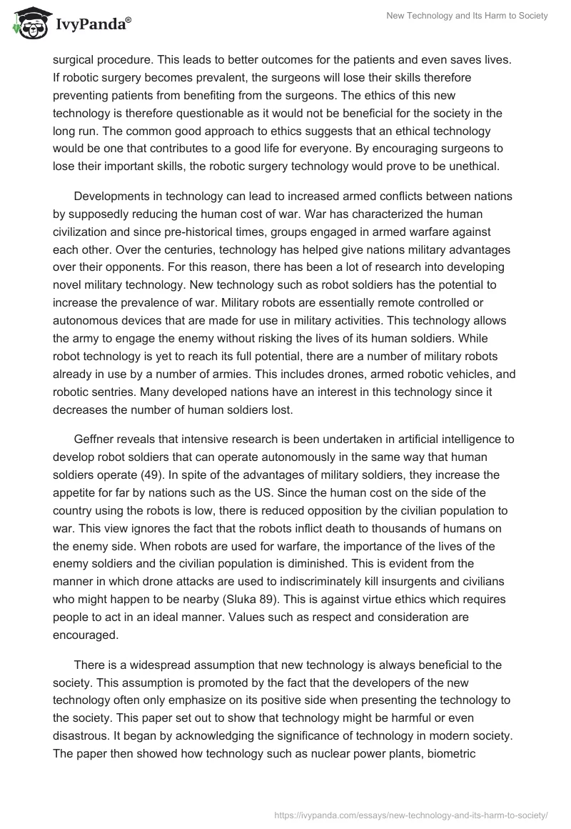 New Technology and Its Harm to Society. Page 3