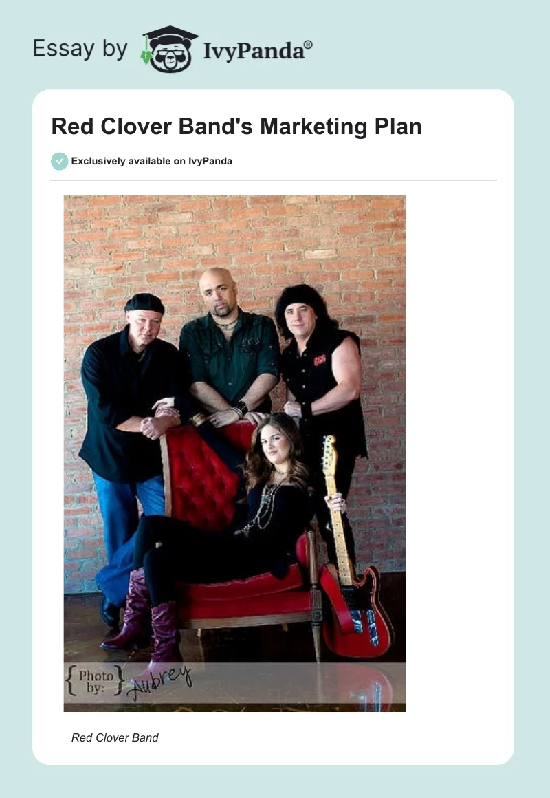 Red Clover Band's Marketing Plan. Page 1