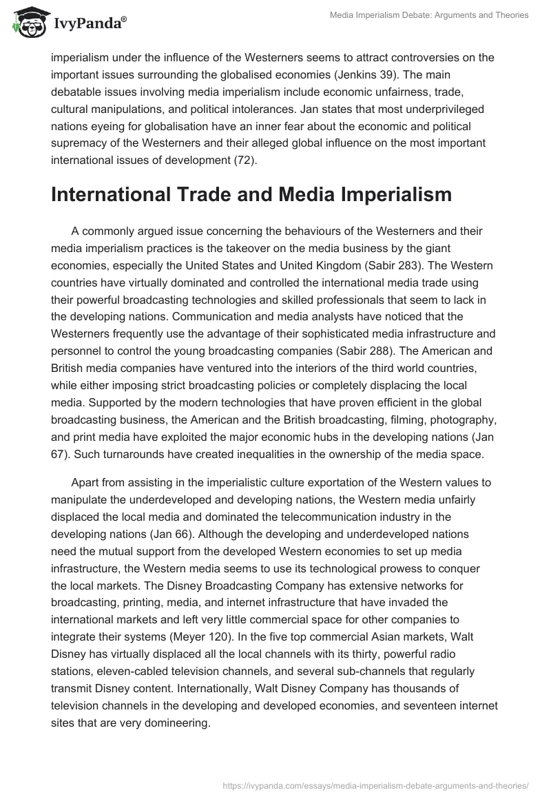 Media Imperialism Debate: Arguments and Theories. Page 2