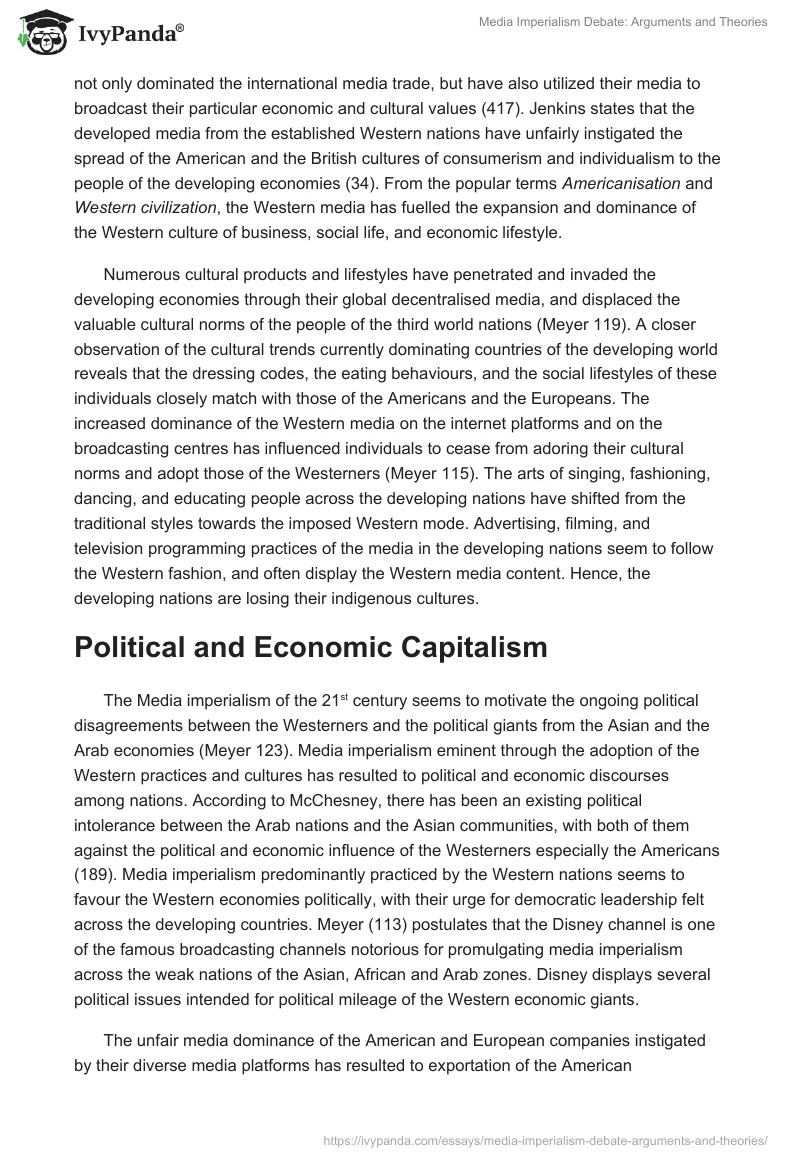 Media Imperialism Debate: Arguments and Theories. Page 4