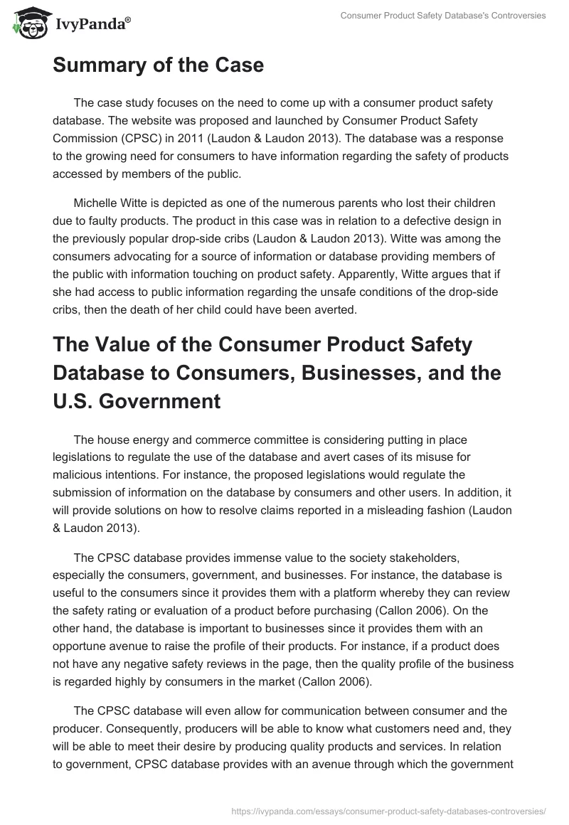 Consumer Product Safety Database's Controversies. Page 2