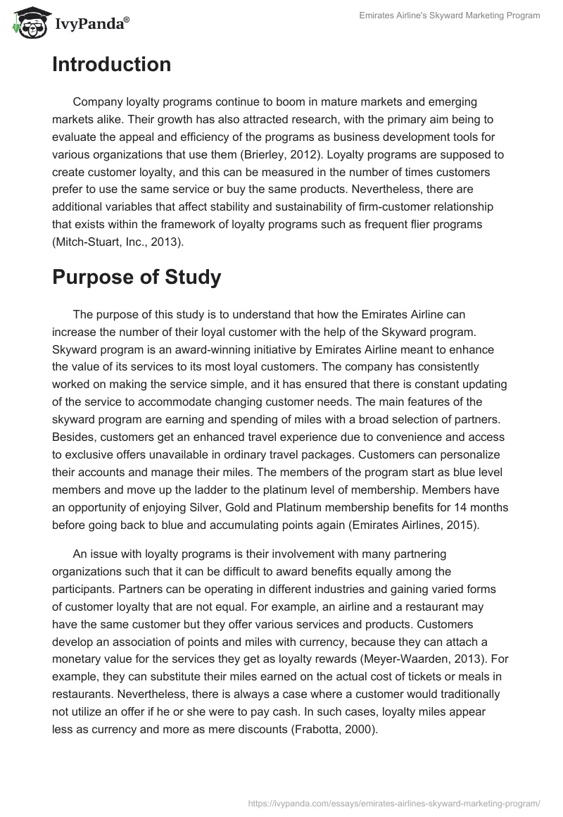 Emirates Airline's Skyward Marketing Program. Page 2