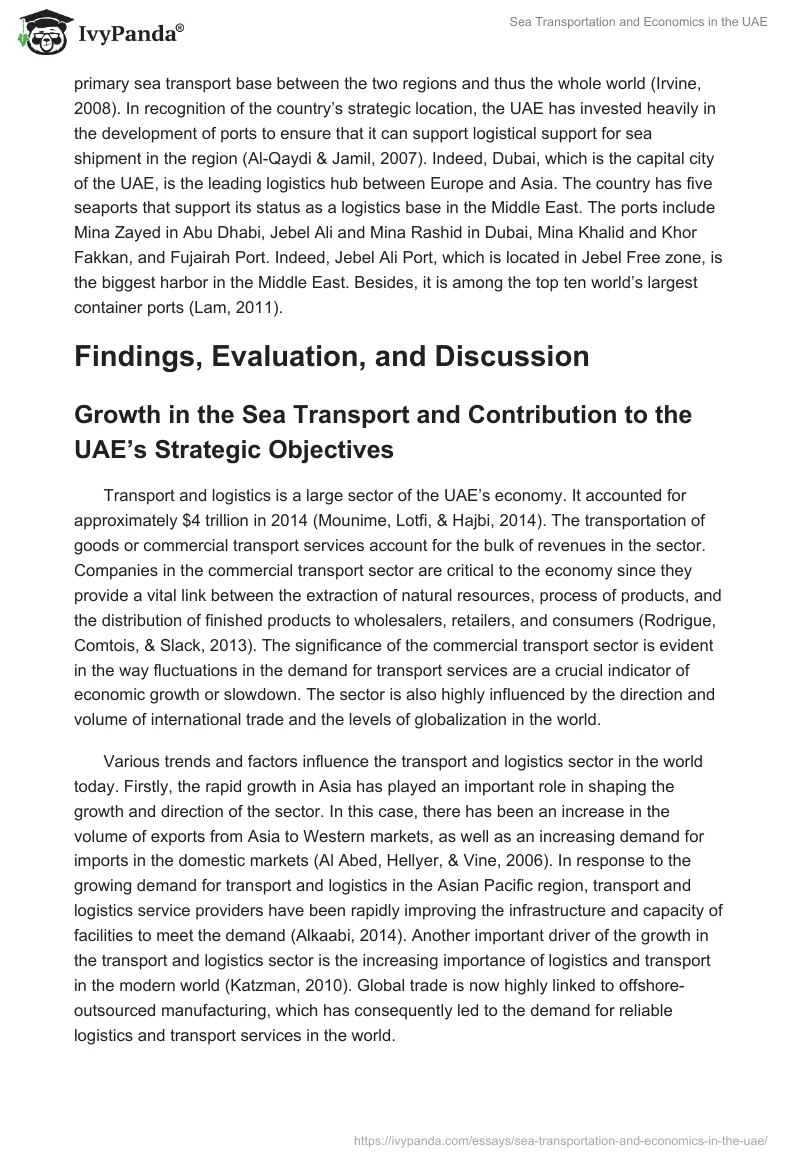 Sea Transportation and Economics in the UAE. Page 2