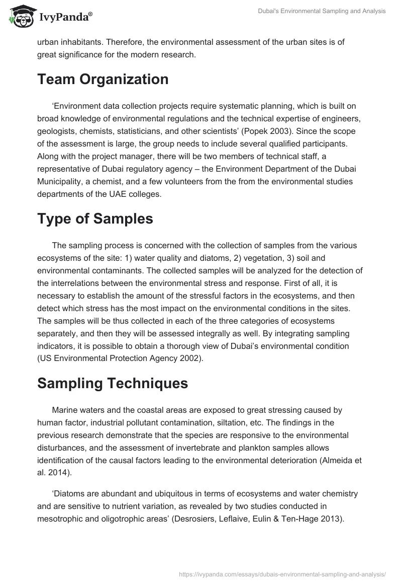Dubai's Environmental Sampling and Analysis. Page 3