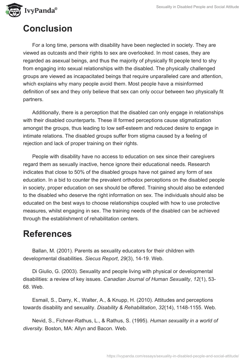 Sexuality in Disabled People and Social Attitude. Page 4
