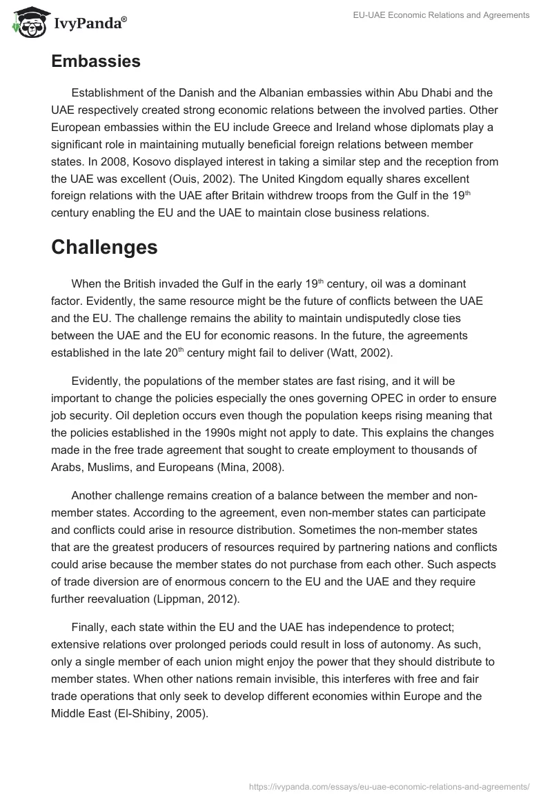EU-UAE Economic Relations and Agreements. Page 5