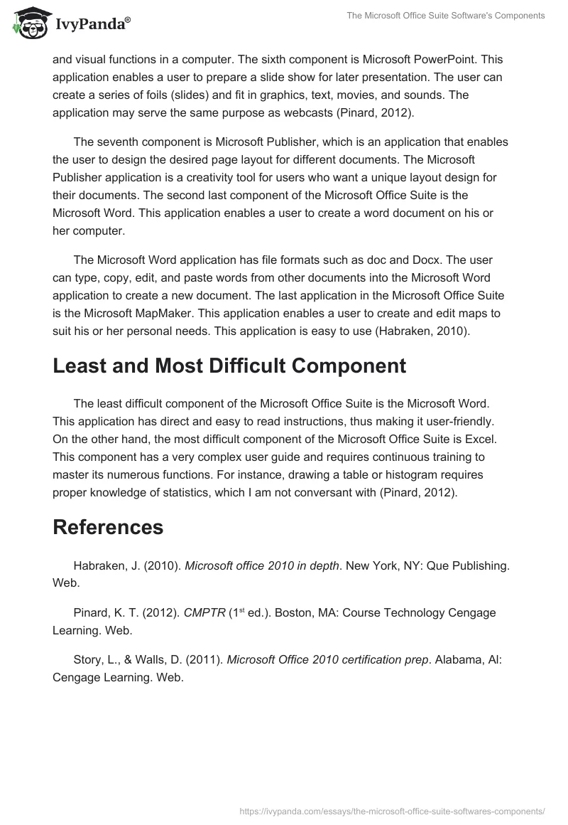 The Microsoft Office Suite Software's Components. Page 2