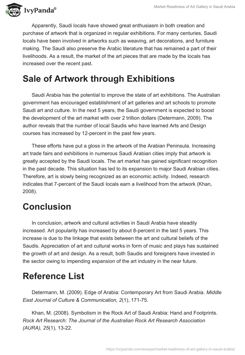 Market Readiness of Art Gallery in Saudi Arabia. Page 2
