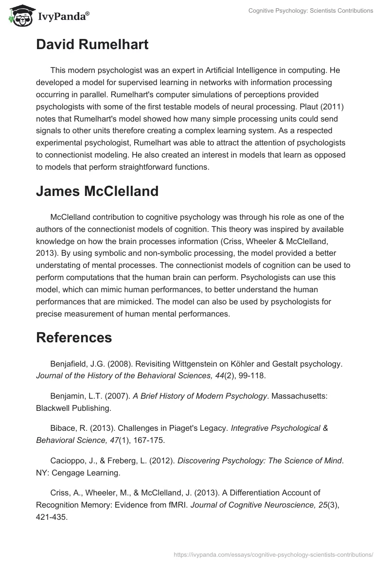 Cognitive Psychology: Scientists Contributions. Page 4