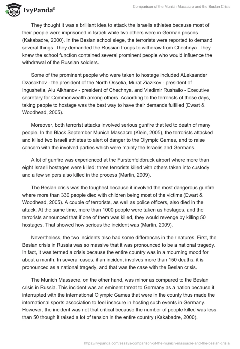 Comparison of the Munich Massacre and the Beslan Crisis. Page 4