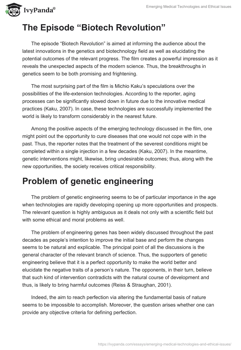 Emerging Medical Technologies and Ethical Issues. Page 3